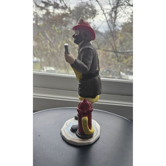 Vintage Emmett Kelly Jr. (EKJ) Porcelain Clown by Flambro: Fireman - Picture 2 of 5